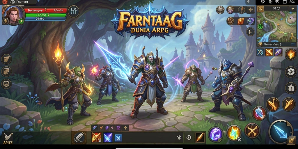 Tampilan gameplay ARPG yang menegangkan dalam API77.