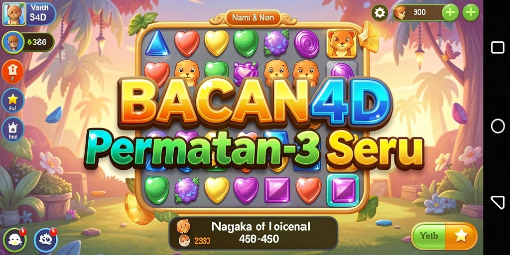 Gameplay seru Match-3 BACAN4D yang menantang dan menarik.