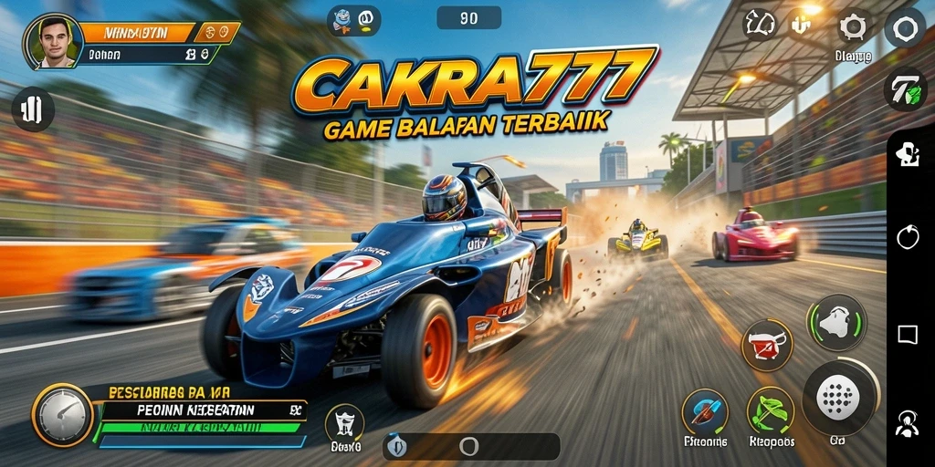 Tampilan gameplay balapan mendebarkan di CAKRA777.