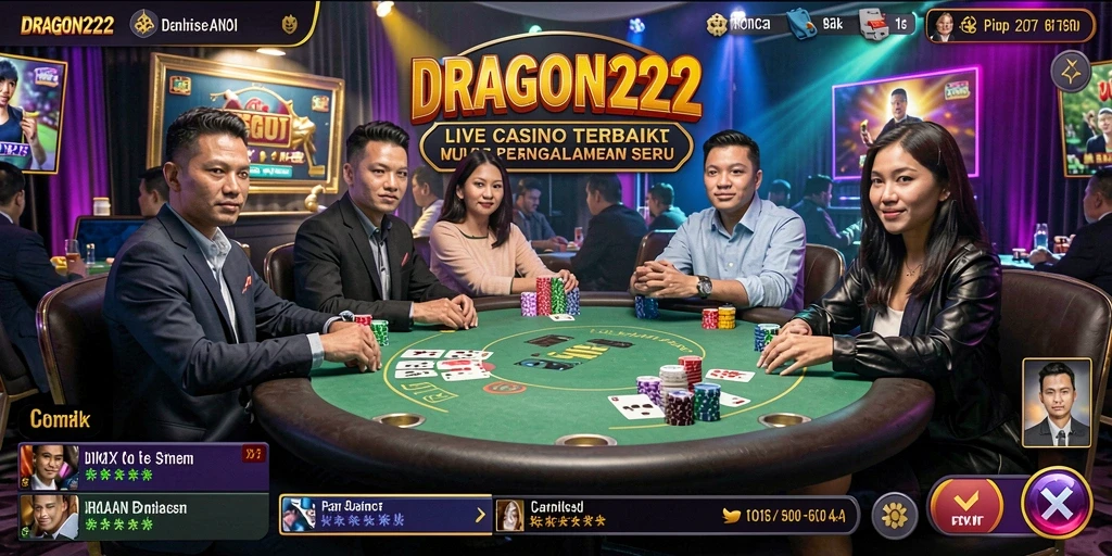 Screenshot gameplay Live Casino yang menarik dan interaktif dari DRAGON222.