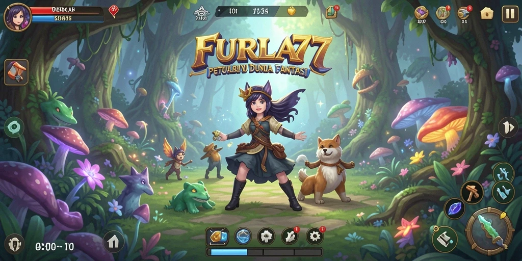 Tampilan gameplay seru FURLA77 yang penuh petualangan.