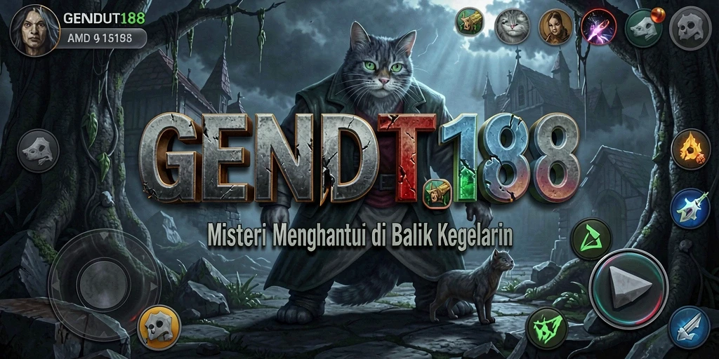 Tangkapan layar gameplay GENDUT188 menampilkan suasana horor yang mencekam.