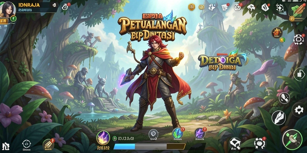 Gameplay seru di dunia petualangan IDNRAJA yang memukau.