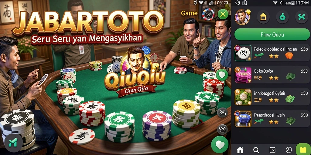 Screenshot JABARTOTO menunjukkan momen seru dalam permainan QiuQiu.