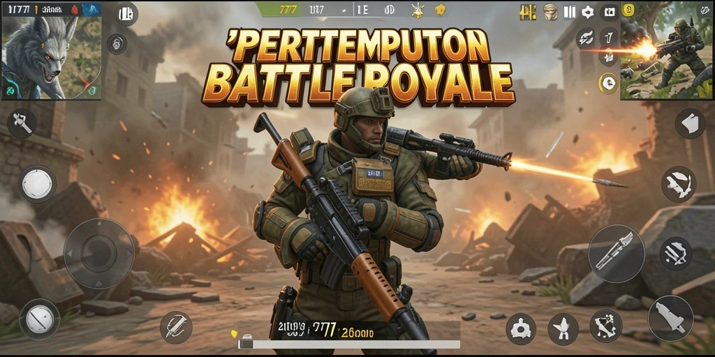 Screenshot gameplay L777 yang menampilkan aksi Battle Royale yang mendebarkan.
