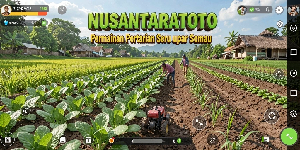 Screenshot gameplay NUSANTARATOTO menampilkan aktivitas bertani yang seru.