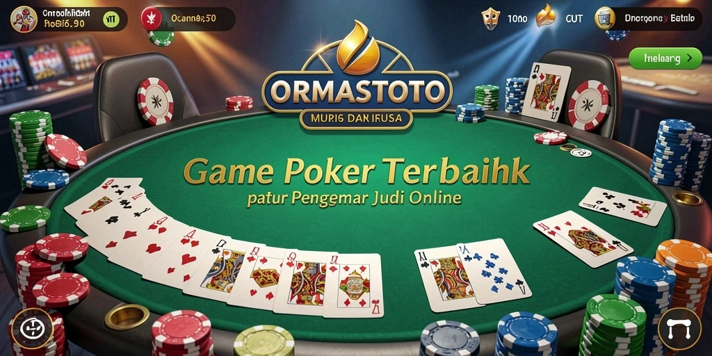 Tampilan gameplay seru dari permainan Poker di ORMASTOTO.