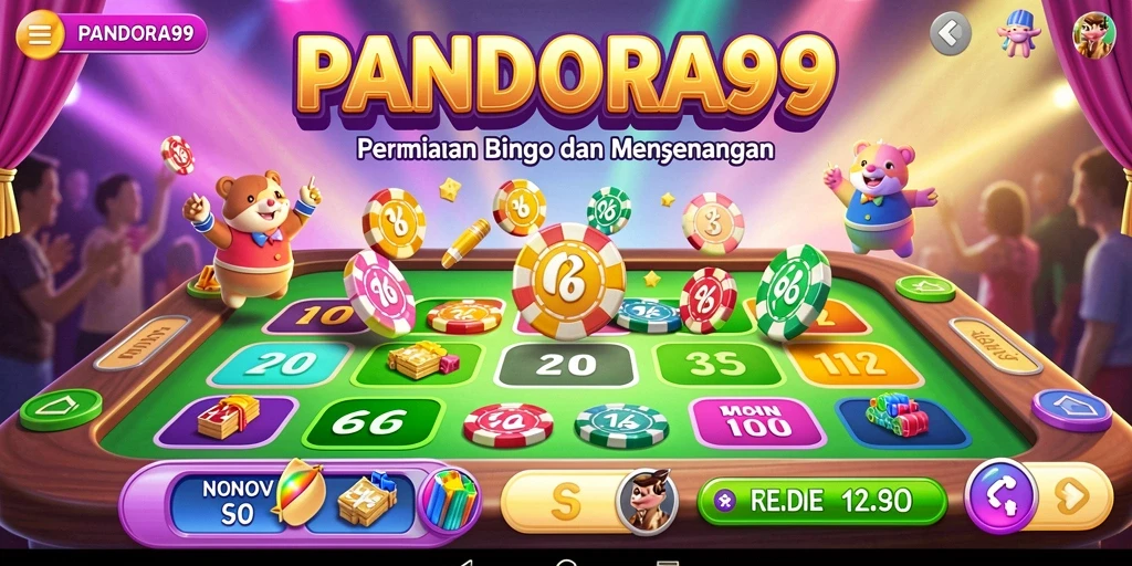 Tampilan screenshot utama PANDORA99 menunjukkan gameplay Bingo yang seru.
