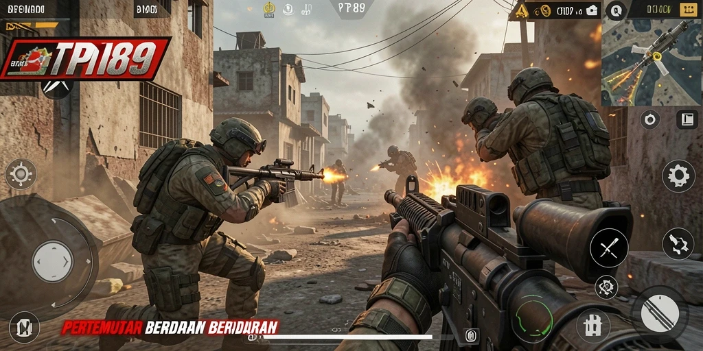 Screenshot PT89 menampilkan aksi tembak-menembak yang mendebarkan.