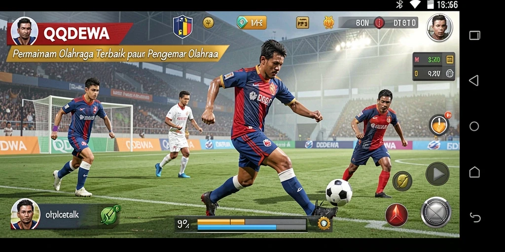 Screenshot gameplay QQDEWA menunjukkan aksi seru bermain olahraga.