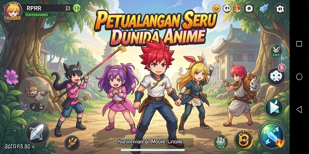 Tampilan gameplay <strong>RPRR</strong> dengan karakter anime yang menawan.