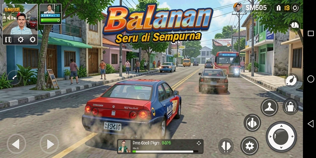Gameplay Racing SM605 yang seru dan menantang di lintasan balap.