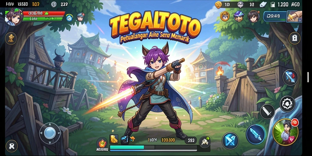 Screenshot gameplay TEGALTOTO menampilkan petualangan seru karakter Anime.